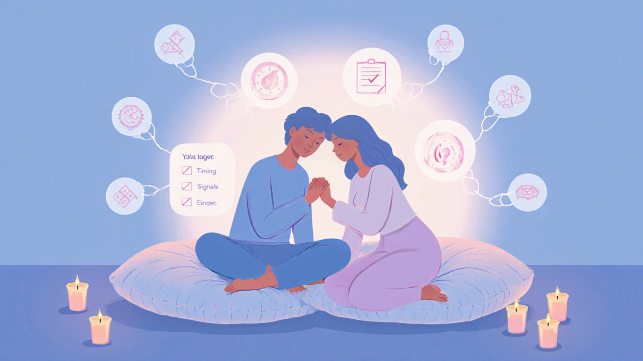 Po masáži páru spojují reflektivní moment při svíčkách a měkkých polštářích.