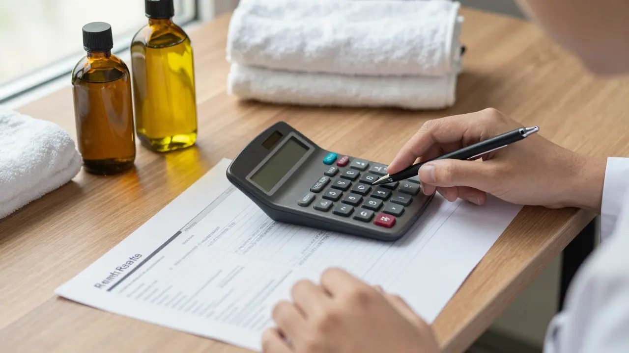 Terapeut počítá náklady s olejem, ručníky a nájmem prostoru.