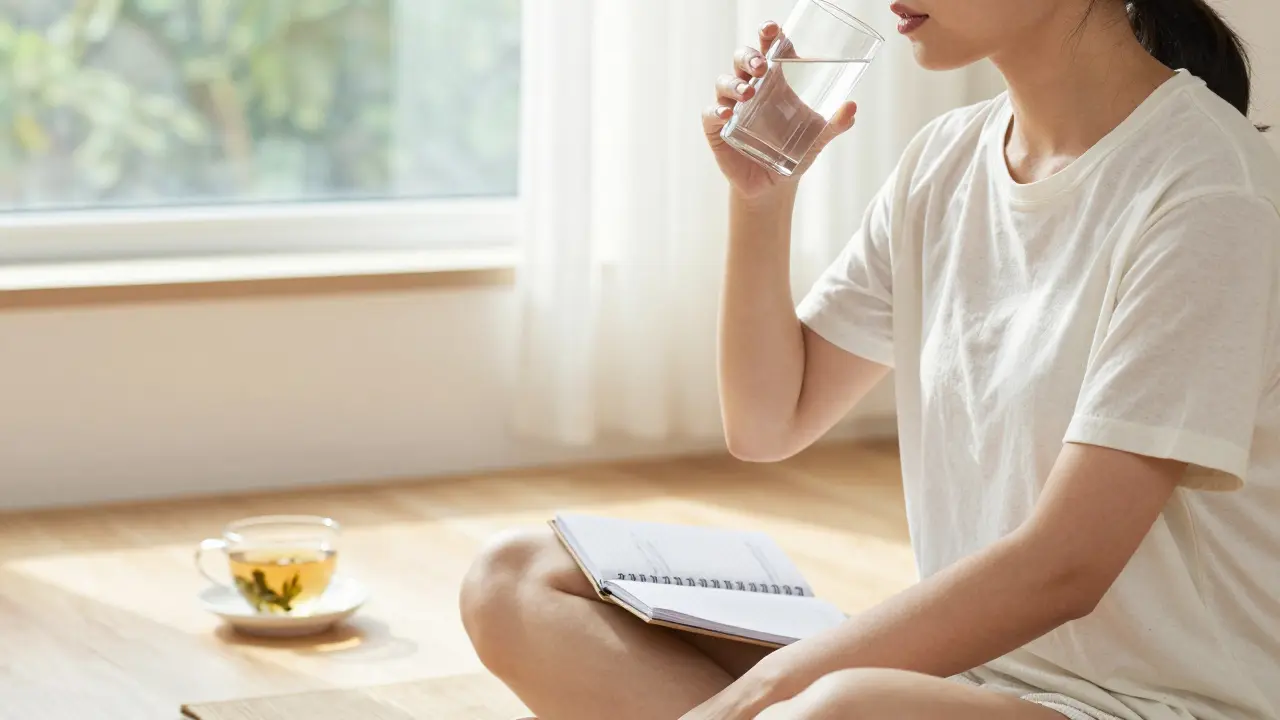 Klidná scéna přípravy na masáž s důrazem na hydrataci