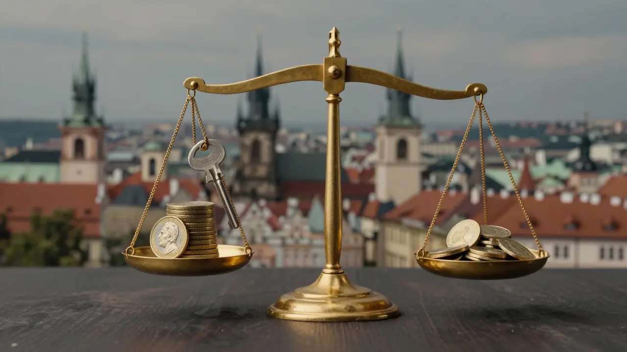 Konceptuální ilustrace porovnávání cen masáží v Praze a Brně